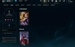Conta diamante 1 com 33 Champs e 2 Skins + 4 Espolios