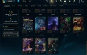 Conta diamante 1 com 33 Champs e 2 Skins + 4 Espolios