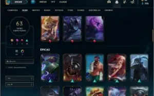Conta prata 4 com TODOS os champs e 63 skins