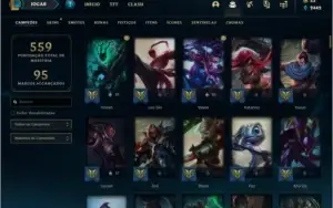 Conta platina 1 e plat 4 flex com 142 champs e 138 skins