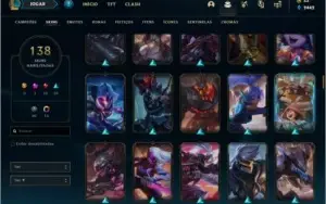 Conta platina 1 e plat 4 flex com 142 champs e 138 skins