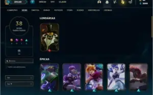 Conta prata 3 com 38 skins e 120 champs ( MAIN ADC )