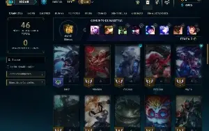 Platina 2 com 41 Champs e 3 Skins