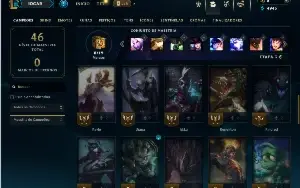 Platina 2 com 41 Champs e 3 Skins