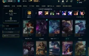Platina 2 com 41 Champs e 3 Skins