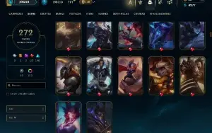Ouro 2 com TODOS os Champs e 272 Skins ( JG / ADC / MID )