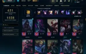 Ouro 2 com TODOS os Champs e 272 Skins ( JG / ADC / MID )