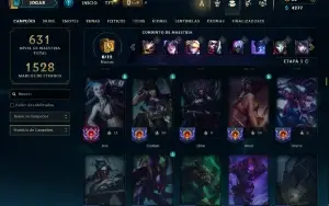 Ouro 2 com TODOS os Champs e 272 Skins ( JG / ADC / MID )