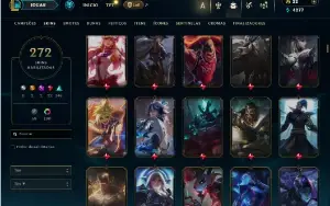 Ouro 2 com TODOS os Champs e 272 Skins ( JG / ADC / MID )
