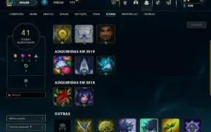 Ouro 4 com 32 Champs e 6 Skins + 5 Espolios