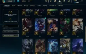 Ouro 4 com 32 Champs e 6 Skins + 5 Espolios