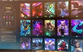 Conta League of Legends - Platina - 324 Skins - Todos camp