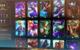 Conta League of Legends - Platina - 324 Skins - Todos camp