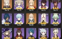 Conta Genshin AR 54 com 8 personagens 5 stars