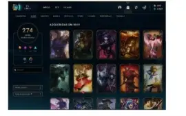 Vendo conta lol 274 skins e 126 champ