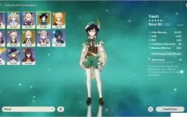 genshin impact venti 3 Cons + jean + full fishl + full xiang