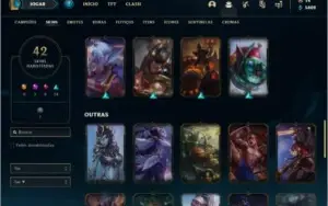 Conta prata 3 com 42 skins e 100 champs