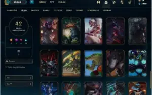 Conta prata 3 com 42 skins e 100 champs