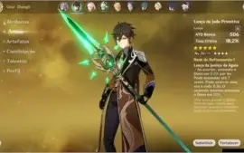 AR50 - Kokomi+Arma Dela/Zhongli/Lança de Jade Primitiva/+3T5