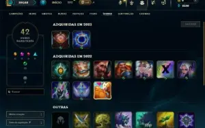 Unranked com 23 Champs e 7 Skins