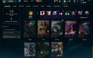 Unranked com 23 Champs e 7 Skins