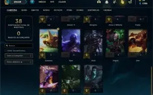 Conta Platina 4 com 28 Champs e 5 Skins + 1 Fragmento