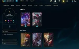Conta Platina 4 com 28 Champs e 5 Skins + 1 Fragmento