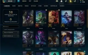 Conta Platina 4 com 28 Champs e 5 Skins + 1 Fragmento