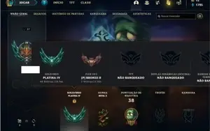 Conta Platina 4 com 28 Champs e 5 Skins + 1 Fragmento
