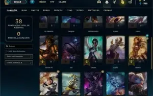 Conta Platina 4 com 28 Champs e 5 Skins + 1 Fragmento