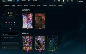 Conta League Of Legends 178 skins, 2 ultimates 3 miticas ...