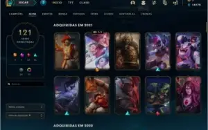 Conta League of Legends Diamante 1 121 skins, 14k E.A.