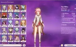 Yae Miko C2, Raiden, Eula, Zhongli, Qiqi C3, Diluc C1 e +