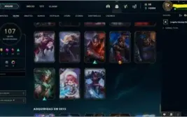 Conta lol Ex-Gold desde 2014 - 107 skins - 160 ícones