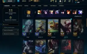 Diamante 4 com 41 Champs e 5 Skins + 2 Fragmentos