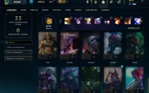 Diamante 4 com 41 Champs e 5 Skins + 2 Fragmentos