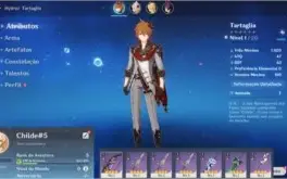 Contas Genshin Impact AR 5 Com Tartaglia (Childe)