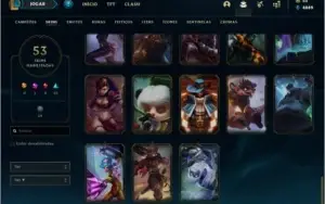 Conta ouro 4 com 53 skins e 82 champs