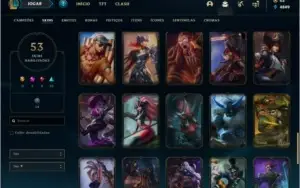 Conta ouro 4 com 53 skins e 82 champs
