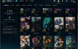 Conta ouro 4 com 53 skins e 82 champs