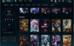 Conta ouro 4 com 53 skins e 82 champs