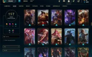 Conta Platina 1 com TODOS os champs e 157 Skins ( MID / JG )
