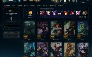 Bronze 3 com 60 Champs e 12 Skins ( ADC  / MID )