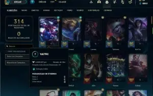Conta ouro 4 com 110 Champs e 81 Skins + 1kk de Vayne