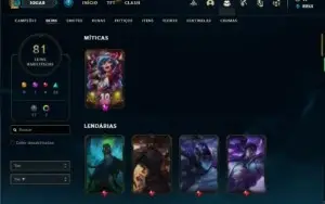 Conta ouro 4 com 110 Champs e 81 Skins + 1kk de Vayne