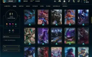 Conta ouro 4 com 110 Champs e 81 Skins + 1kk de Vayne