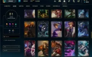 Conta ouro 4 com 110 Champs e 81 Skins + 1kk de Vayne