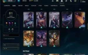 Conta ouro 4 com 110 Champs e 81 Skins + 1kk de Vayne