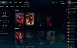 CONTA LEAGUE OF LEGENDS 107 CAMPEÕES E 45 SKINS
