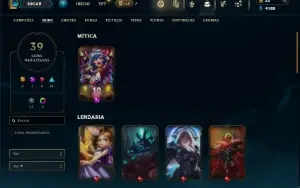 Unranked com 75 Champs e 39 Skins (Criada em 2012)